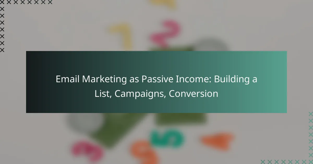 Email Marketing as Passive Income: Building a List, Campaigns, Conversion