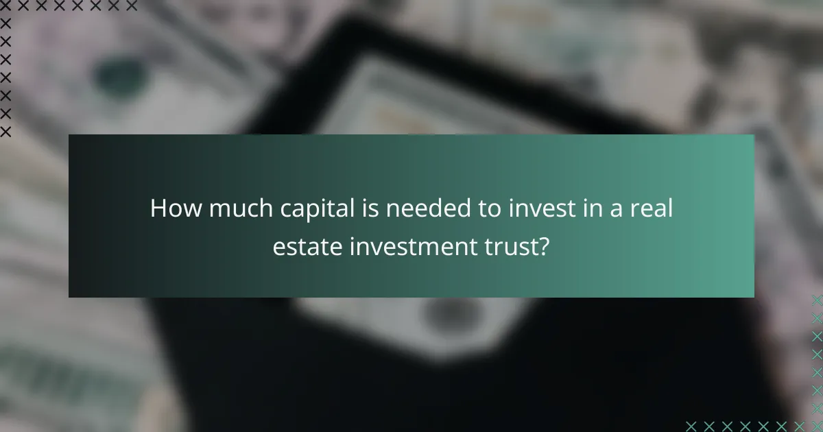 How much capital is needed to invest in a real estate investment trust?