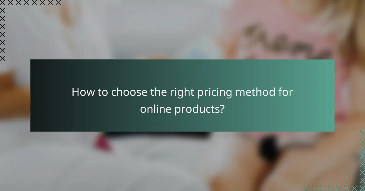 How to choose the right pricing method for online products?